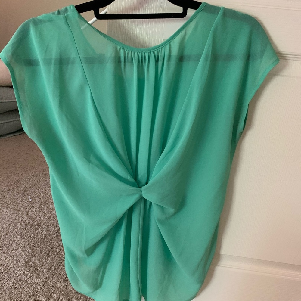 Seafoam Green Short Sleeve Blouse